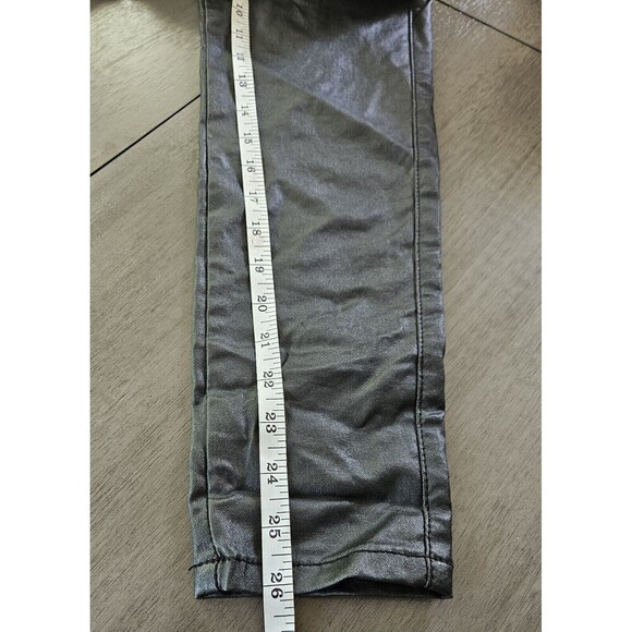 Kancan Black Faux Leather Skinny Pants High Rise Ankle Stretch Button Fly Sz 5 - Picture 8 of 12